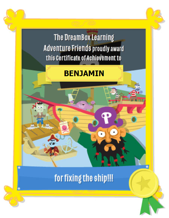 dreambox certificate of achievement
